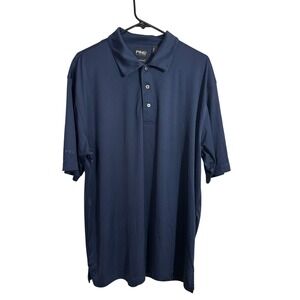 Ping Collection Mens XL Navy Blue Dry Fiber Dynamics Striped Golf Polo Shirt